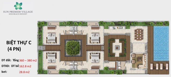 Layout mẫu Villa C